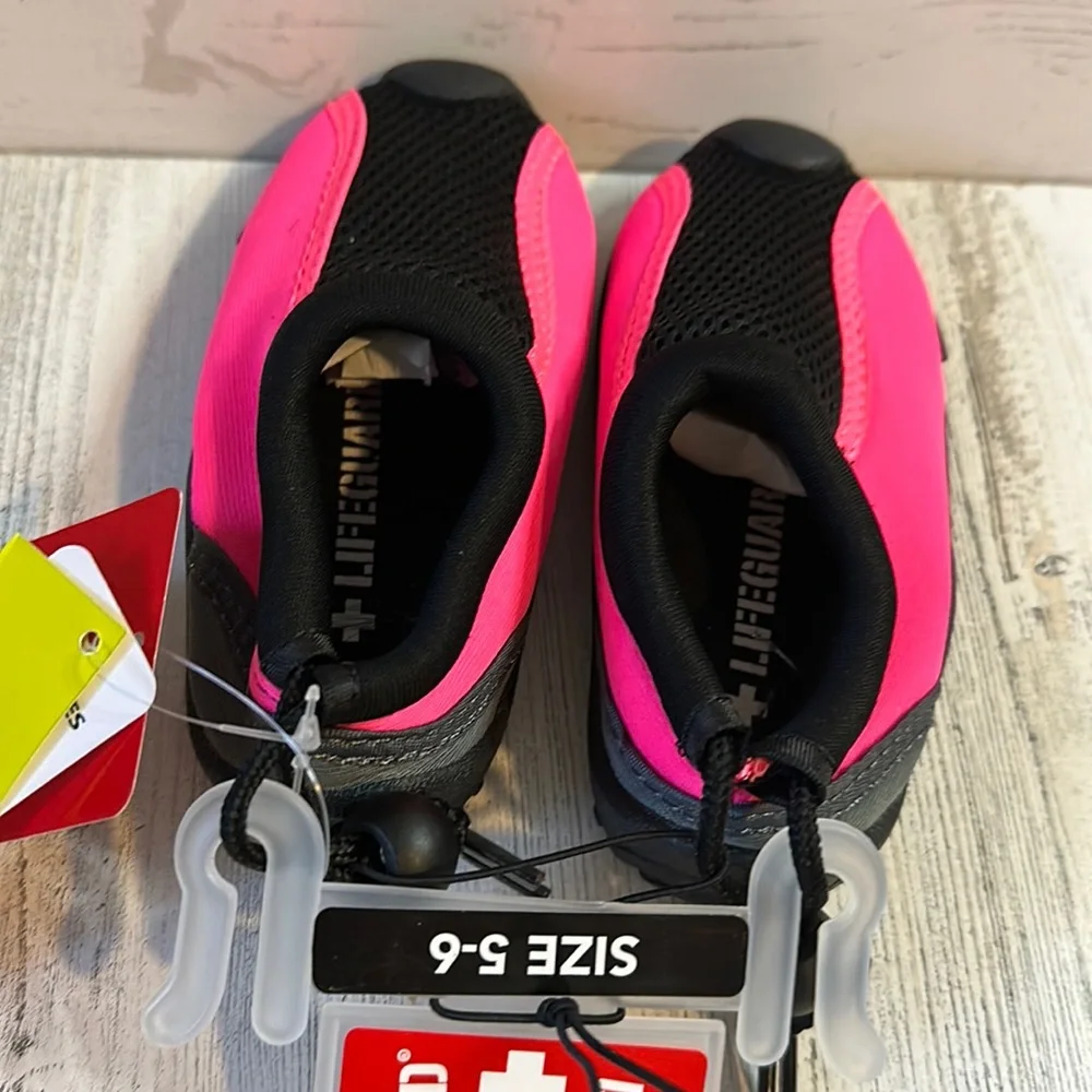 Lifeguard Toddler Water Shoes Pink/Black Size 5-6 NEW